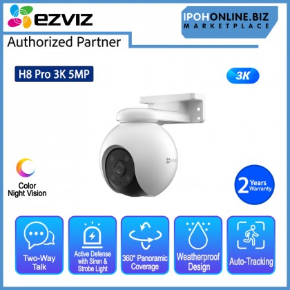 EZVIZ H8 Pro 3K 5MP 4mm Pan & Tilt Wi-Fi Camera CCTV CS-H8 with AI & Color Night Vision